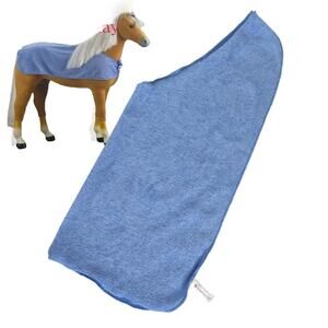 VTG American Girl HORSE BLANKET CAPE from Sparkle Styling Kit Blue Terry Towel